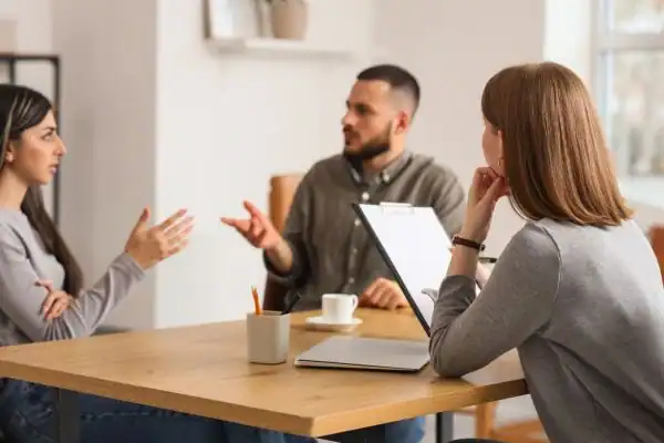 Image of couple access free mediation using family mediation voucher scheme Brent
